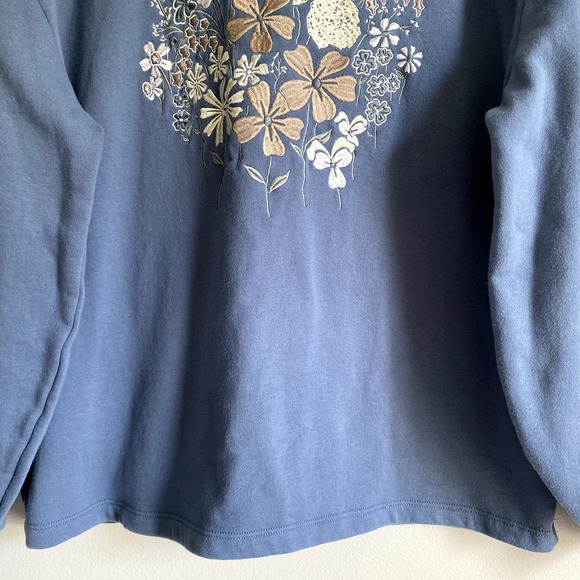 VANS "Vans Off The Wall" Blue embroidered Sweatshirt, Fleece inside Size XL - Picture 3 of 11
